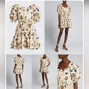 Ulla Johnson 'Naomi' ruffled mini in cream daisy print